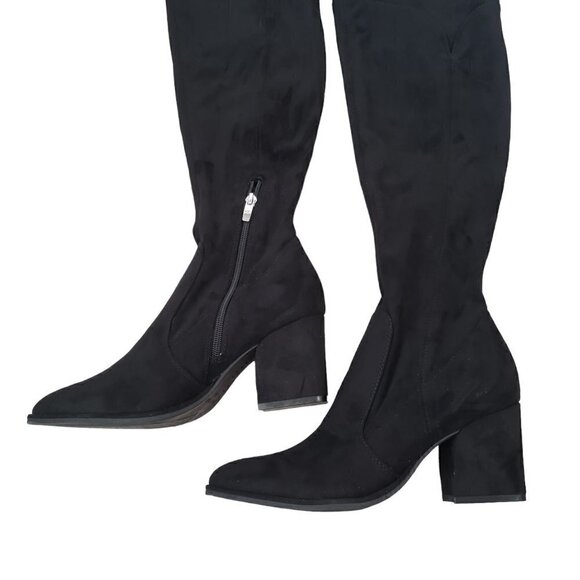 NEW Marc Fisher Black Faux Suede Over-The-Knee Boots Narrow Calf - Picture 5 of 15